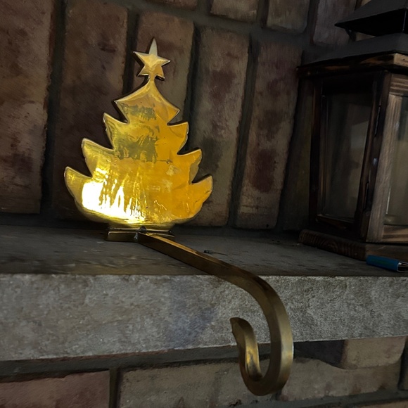 Solid Brass Christmas Tree Stocking Holder for Mantle Vintage from 1993 - Picture 3 of 13
